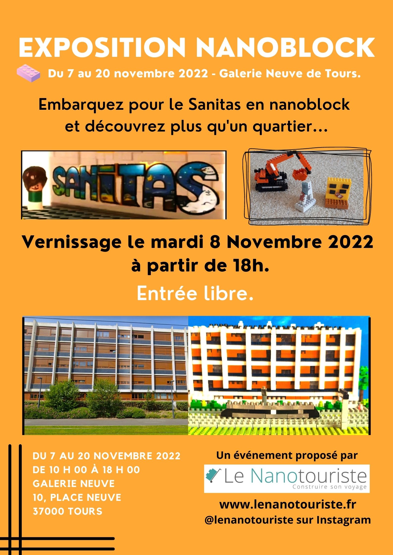affiche exposition le sanitas en Nanoblock